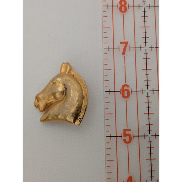 Authentic Hermes GP Gold Large Cheval Horse Single Earring Bijouterie Fantaisie - Picture 5 of 7